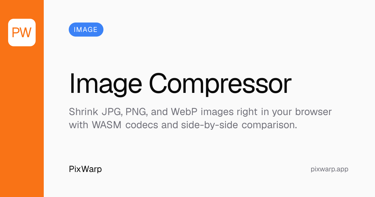 Image Compressor · PixWarp